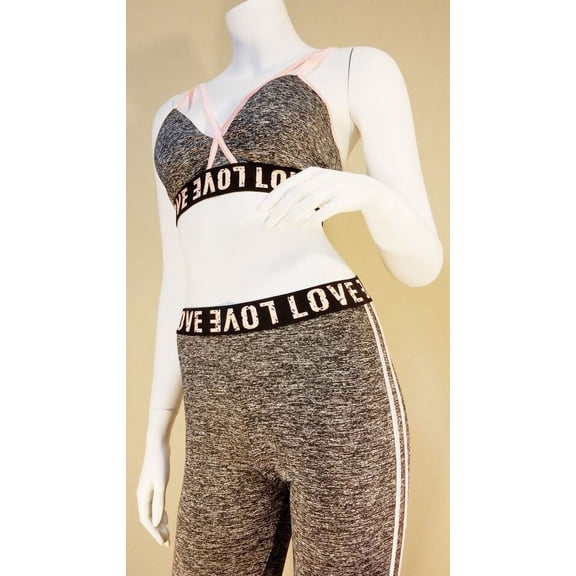 X-Front Bralette Active Wear Set Love Banded Running Workout Clothes