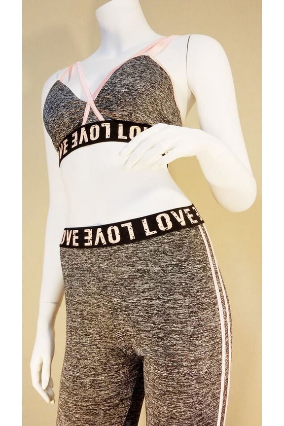 X-Front Bralette Active Wear Set Love Banded Running Workout Clothes