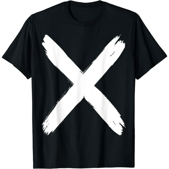 "X" Huge Paint Brush Stroke Cross Bold Design T-Shirt