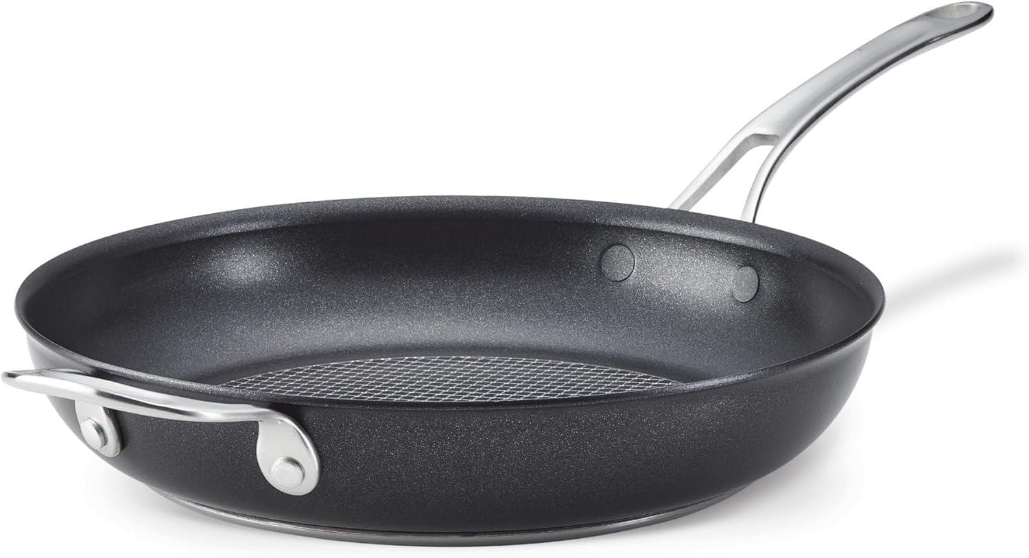 12-Inch Black Stainless Steel Nonstick Fry Pan with Lid