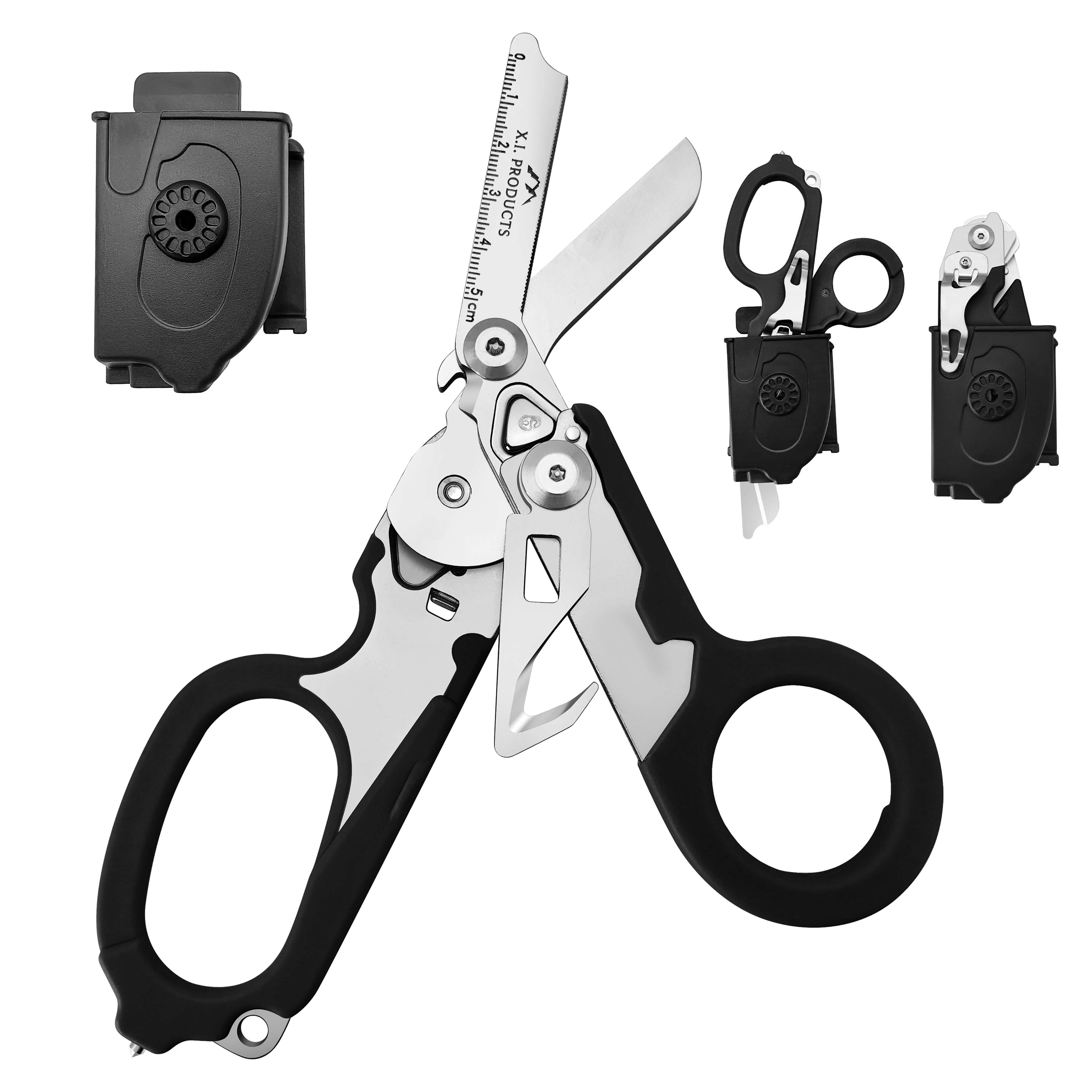 X.I. Products 6 in 1 Multifunctional Trauma Shears, Foldable Emergency Response Shears, 1 Piece