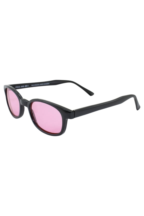 Sunglasses 1014 20 Percent Larger than Original KD's ANSI Z80.3 Black w/Pink Lenses