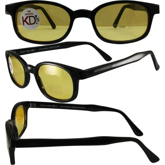 X-Kd Original Kd'S Yellow Lens Sunglasses Motorcycle Glasses With Pouch 10112