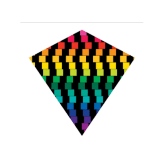 X Kites ColorMax 25" Nylon Kite - Sky Tails, Handle & Line Included! (Cubes)