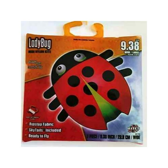 X Kites MidiKite 9.63"-11.13" Kite with Ripstop Fabric -Easy to Assemble (Lady Bug)