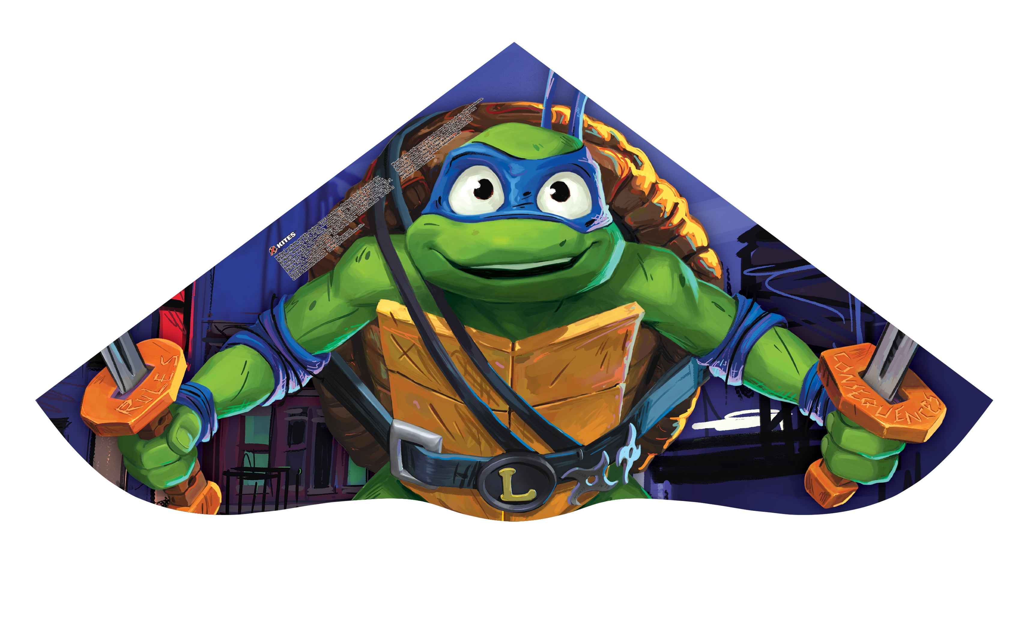 X Kites SkyDelta Fiberglass Airframe TMNT Kite, Multicolor, 52"