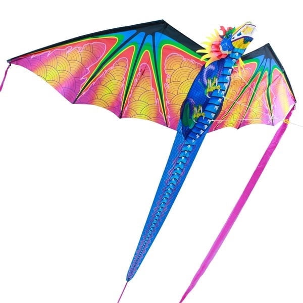 X Kites Supersized Deluxe Dragon Nylon Kite, 76 Inch Wingspan, Durable Airframe, Ready to Fly, Includes TriWinder and Skytails