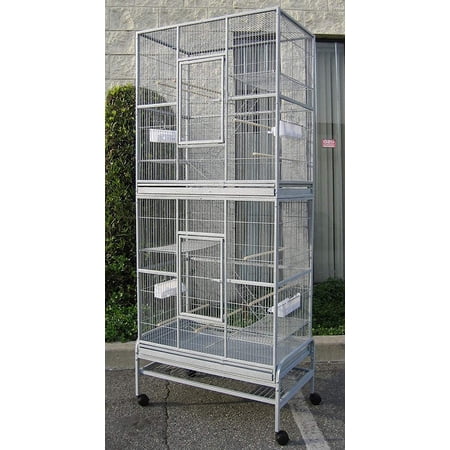 X-LARGE Deluxe Double Stacker Multi-Tiers Small Animal Critter Detachable Rolling Stand Habitats Cage Guinea Pig Ferret Chinchilla Sugar Glider Rats Mice Hamster Gerbil Mouse Hedgehog Squirrel Rodent