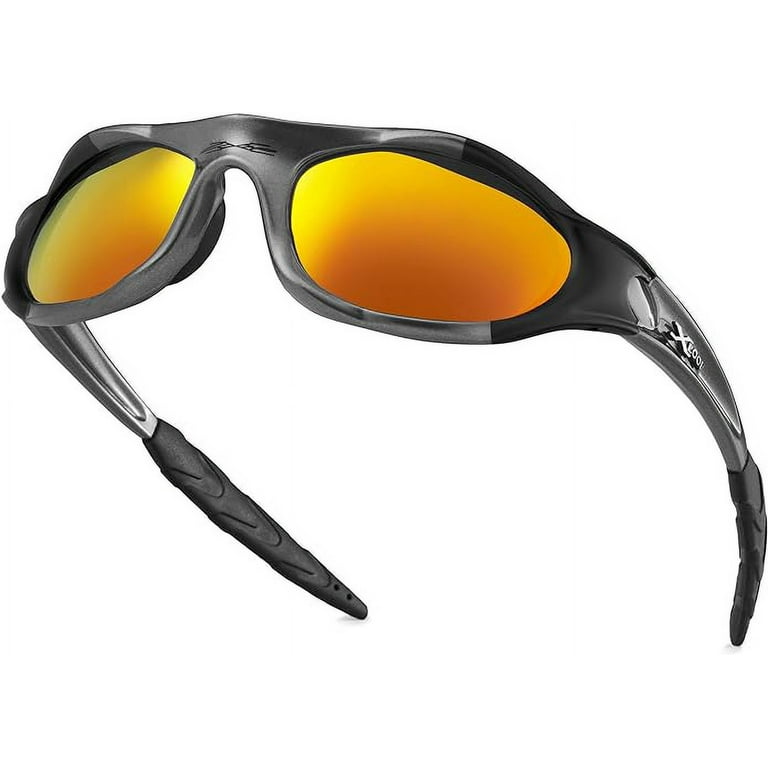 X LOOP Youth Sports Polarized Sunglasses for Boys Kids Teens Age 8-16  Baseball Wrap Around UV400 Glasses 