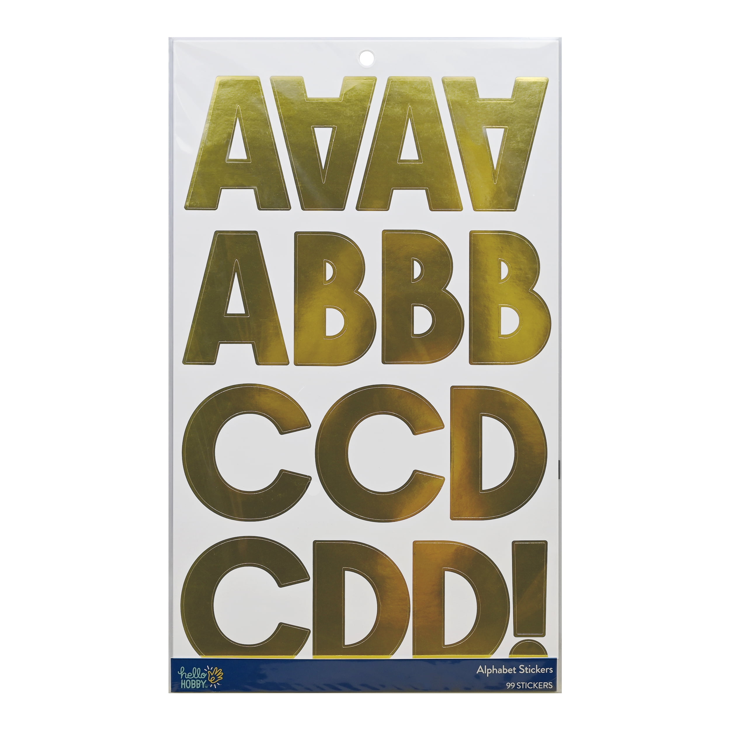 Hello Hobby Extra Large Gold Foil Alphabet Stickers, 99 Count - Walmart.com