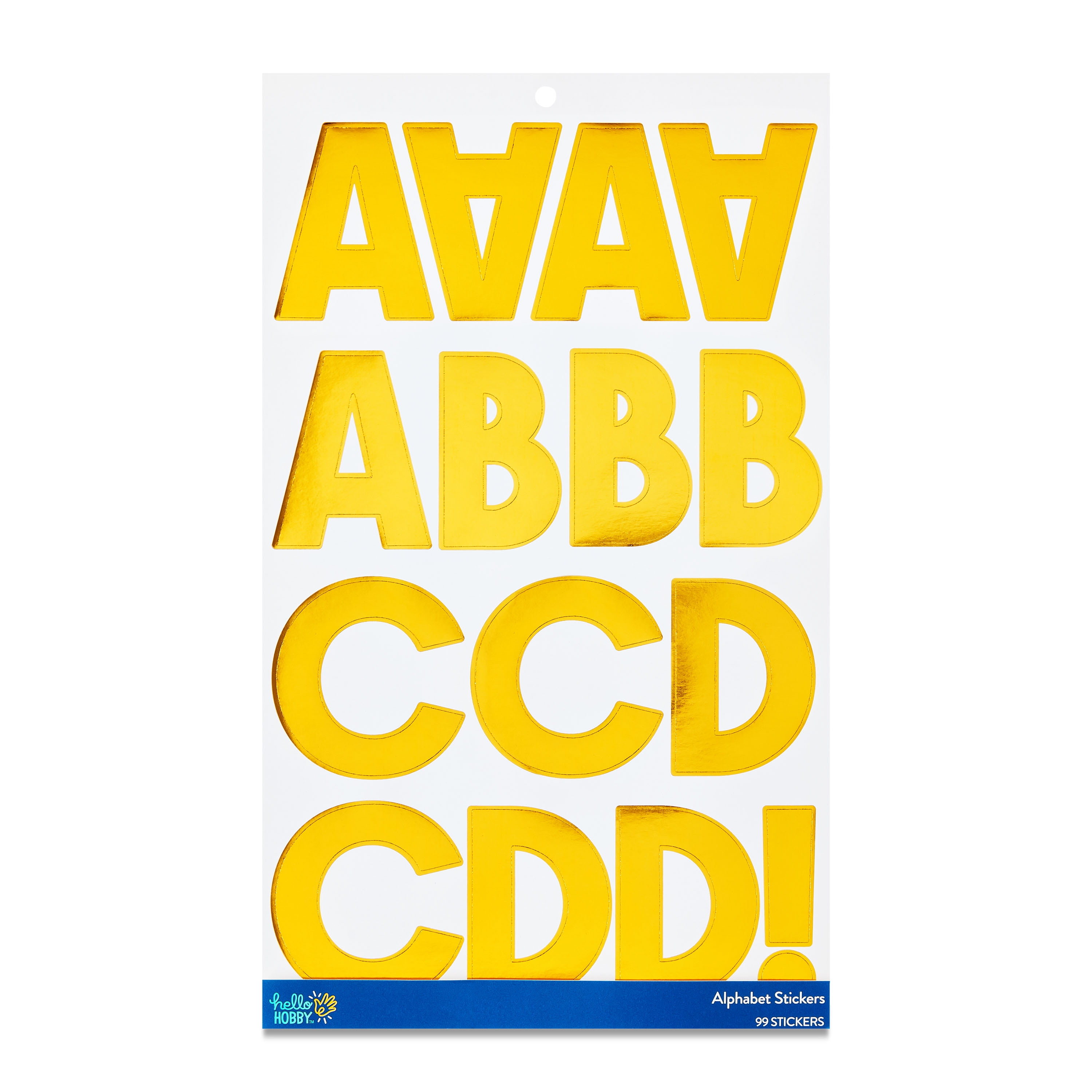 Hello Hobby Extra Large Gold Foil Alphabet Stickers, 99 Count for Elementary and Middle School