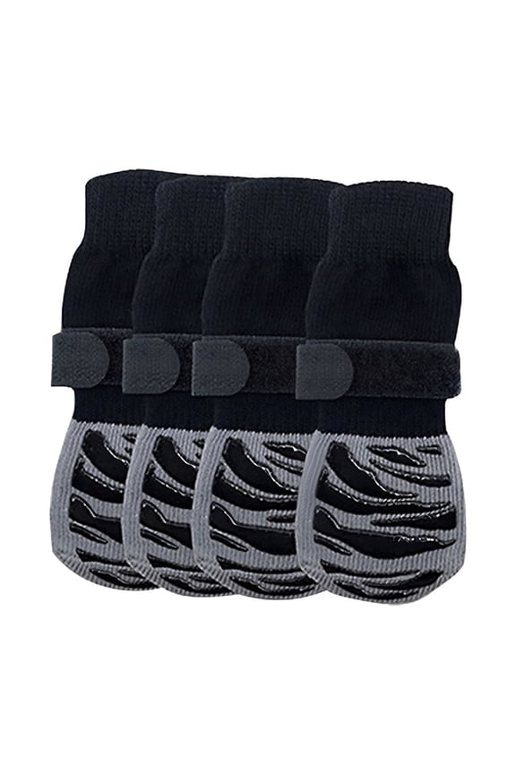 X-Large Anti Slip Dog Socks 4 Pack Waterproof Adjustable Booties Xl Nylon Spandex