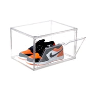 X-Large Clear Stackable Sneaker Display Case with Magnetic Door, Sturdy Shoe Box Organizer Holds up to Men's Size 14