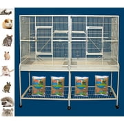 X-Large Double 4-Level Divider Small Animal Critter Hamster House Guinea Pig Habitat Mouse Rats Rolling Cage Tight 1/2-inch Wire Spacing for Ferret Chinchilla Sugar Glider Mice Hedgehog Gerbil