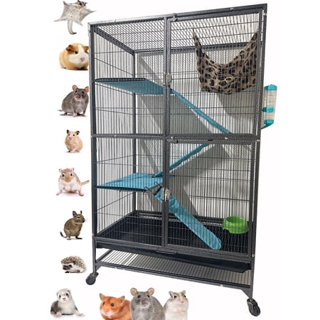 X-Large Full Two Story Unit Small Animal Critter Hamster Habitat Mouse Rat Gerbil Home Guinea Pig House Tight 1/2-inch Wire Spacing Rolling Cage for Ferret Chinchilla Sugar Glider Hedgehog