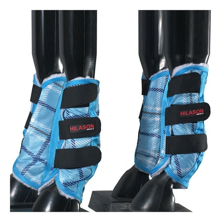 X Large Hilason Horse Fly Boots Uv Protection Fleece Lined Plaid