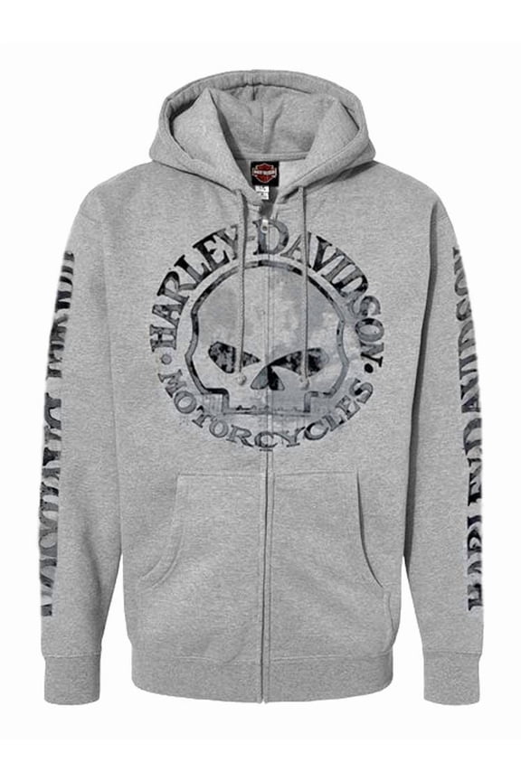 X-Large Men's Zippered Sweatshirt Jacket H-D Skull Hoodie (XL) 30296653