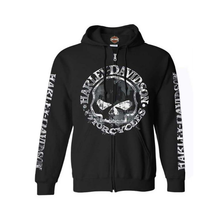 X Large Men s Zippered Sweatshirt Jacket Willie G Skull XL 30296647 Walmart