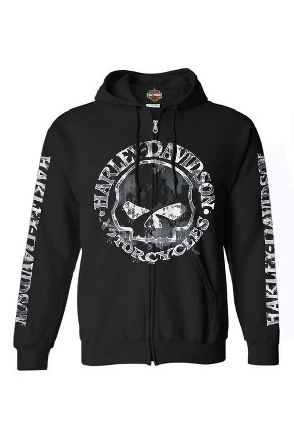 X-Large Men's Zippered Sweatshirt Jacket, Willie G Skull (XL) 30296647