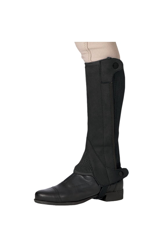 X Large Ovation Ladies Half Chaps Elite Amara Ribbed Black