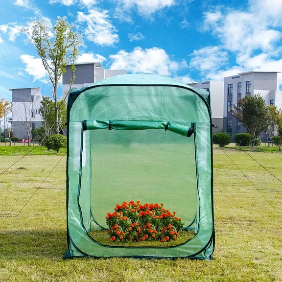 X-Large Pop Up Walk-in Greenhouse Tent, Portable PE Mesh Cover Sturdy Frame | Best Value | Indoor Outdoor Flower Plant House Anti-Cold Frost Bird Barrier Gardening
