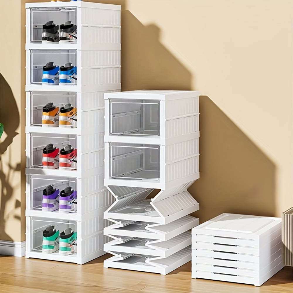 X-Large Shoe Storage Boxes Organizers Clear Plastic Stackable 6 Pack ...