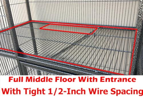 Two-Tier Small Animal Cage - 24"L X 17.5"W X 34"H, 1/2" Bar Spacing, With Wheels & Accessories