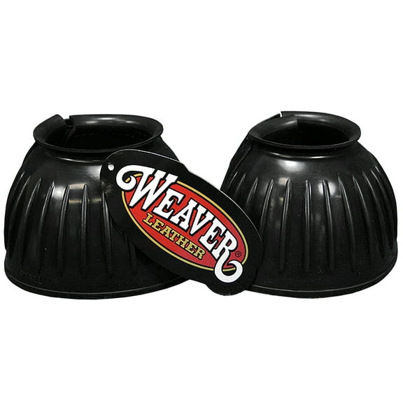 X Large Weaver Black Double Hook And Loop Horse Leg Rubber Bell Boots Pair
