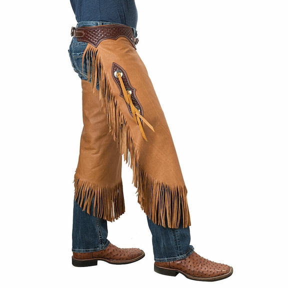 X Large Weaver Leather All Purpose Basketweave Horse Riding Chinks Brown