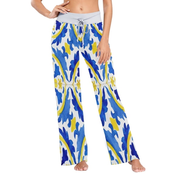 X-Large Women's Comfy Casual Pajama Pants Stretch Fabric Suitable for Yoga Pants Hippie Pants,The Best Holiday Gifts for Women Spanish Tiles