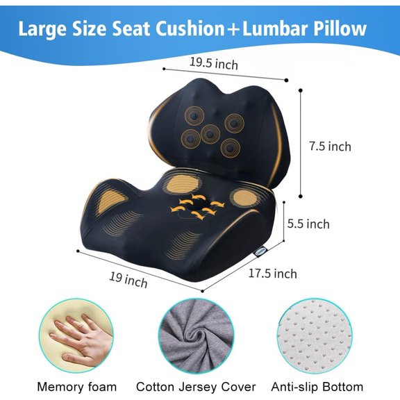 X Large  with Lumbar Support for Sciatica & Tailbone Relief