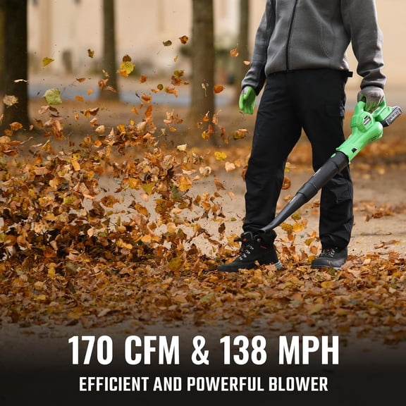 X Leaf Blower Cordless, 20V Electric Blower with 4.0Ah Type-C Charging Battery, 138MPH 170CFM, Lightweight Handheld Mini Blowers for Lawn Care, Cleaning, Dust, Blowing Leaves