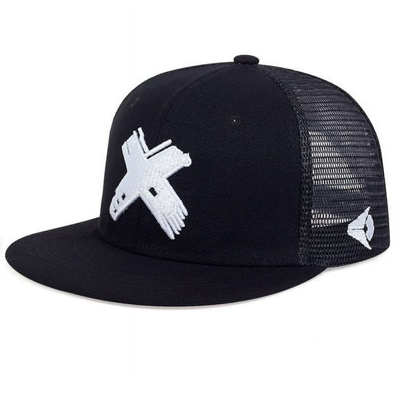 X Letter Flat Brim Baseball Cap Street Fashion Unisex Hip Hop Rap Basketball Cap