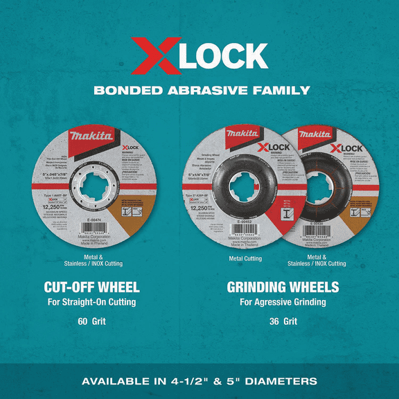 X-Lock Metal/Stainless Grinding Cut-Off Wheel - Pack of 2 Residential Use, Standard Application