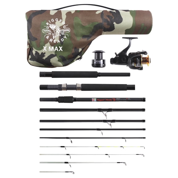 X MAX C-P (CARP-Predator) Fishing Rod, Reel + Case Combination. Bait, Alarm, Spin, Lure, Feeder, Float Rod, Dead Bait Rod. 3 Lengths, 4 Tips, 4 Cast Weights