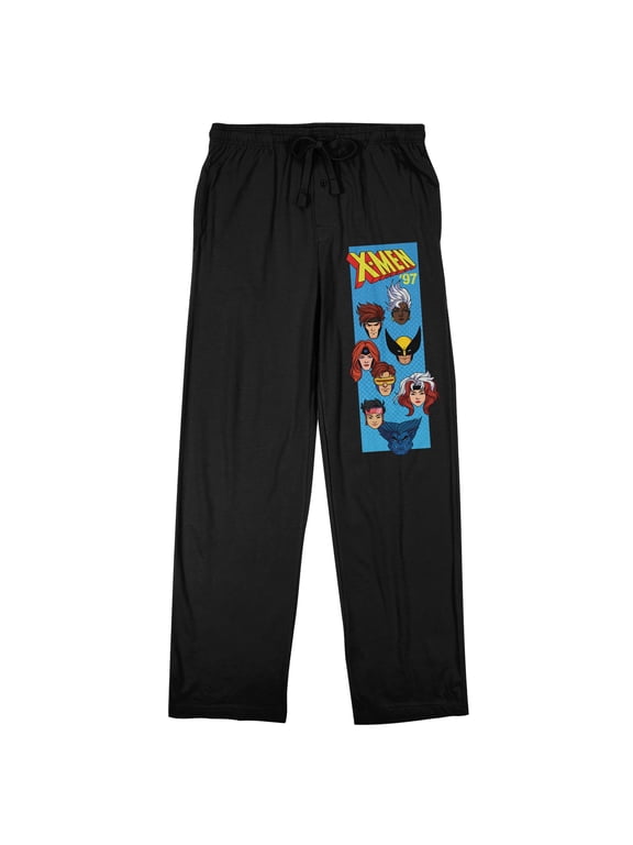 X-Men (1997) Characters Men's Black Sleep Pants-Large