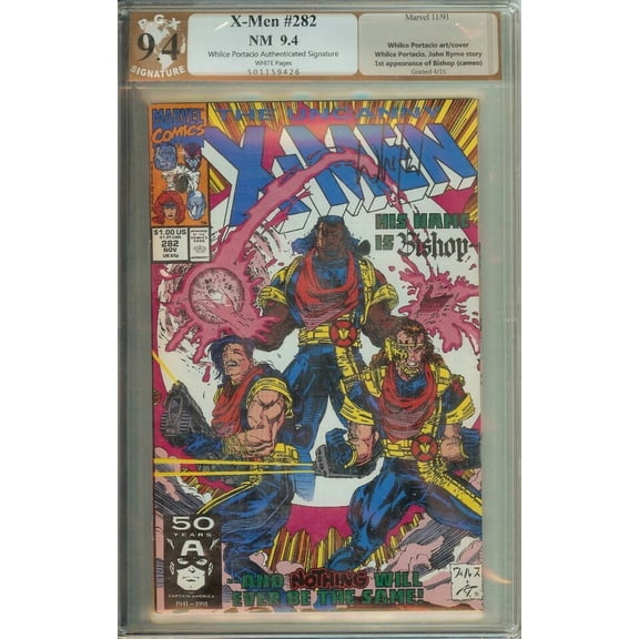 X-Men #282 PGX 9.4 Signed Whilce Portacio