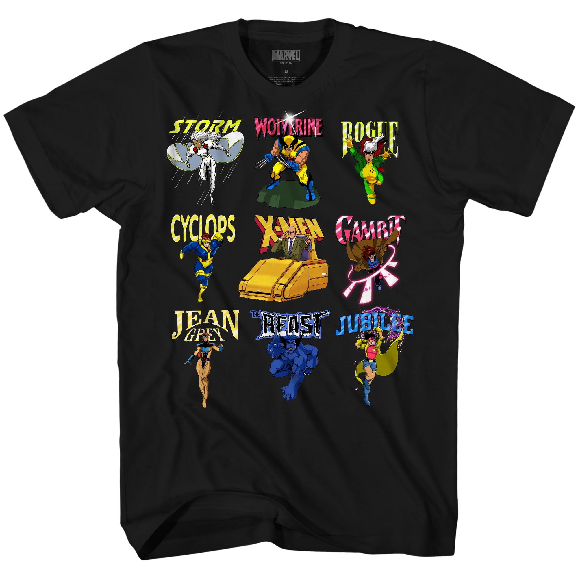 X-Men 90's Animated Series Group Marvel Comics Adult T-Shirt S