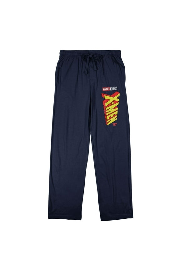 X-Men '97 Mirrored Logo Men's Navy Sleep Pajama Pants Medium
