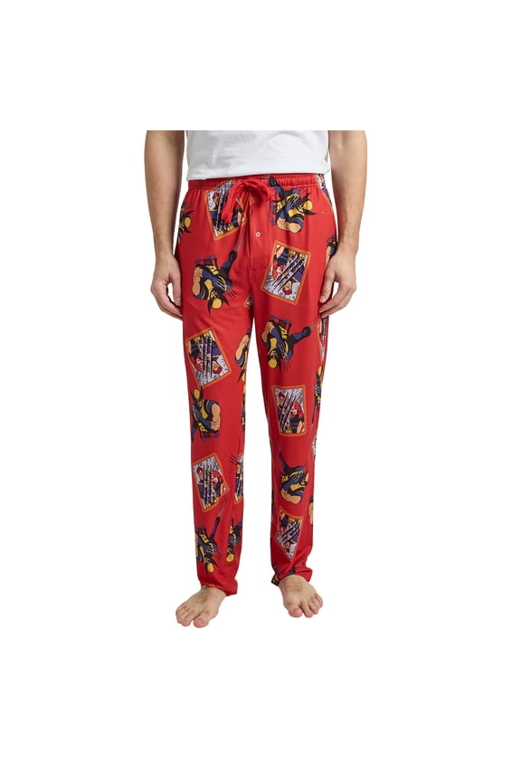 X-Men '97 Wolverine All-Over Character Print Men's Sleep Pajama Pants -XL