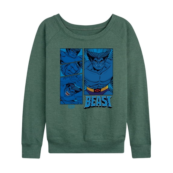 X-Men - Lightweight French Terry Wide Neck Long Sleeve Graphic Shirt
