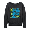 thumbnail image 1 of X-Men - Character Grid Lightweight French Terry Wide Neck Long Sleeve Graphic Shirt, 1 of 4