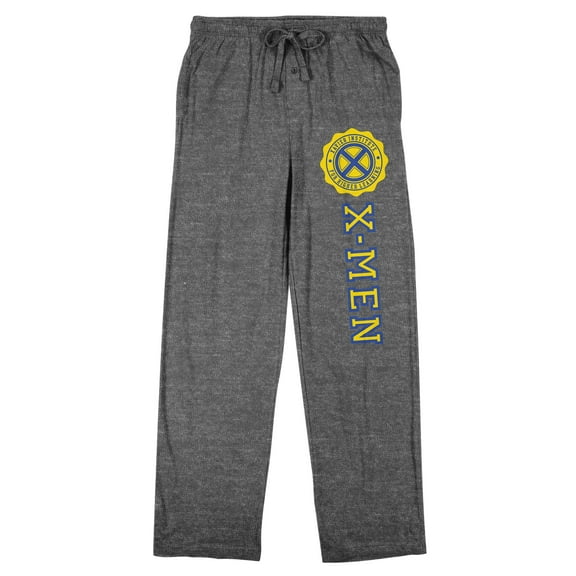 X-Men Classic Xavier Institute For Higher Learning Men's Heather Gray Sleep Pajama Pants-Medium
