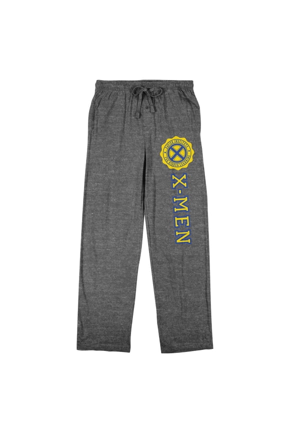 X-Men Classic Xavier Institute For Higher Learning Men's Heather Gray Sleep Pajama Pants-XL