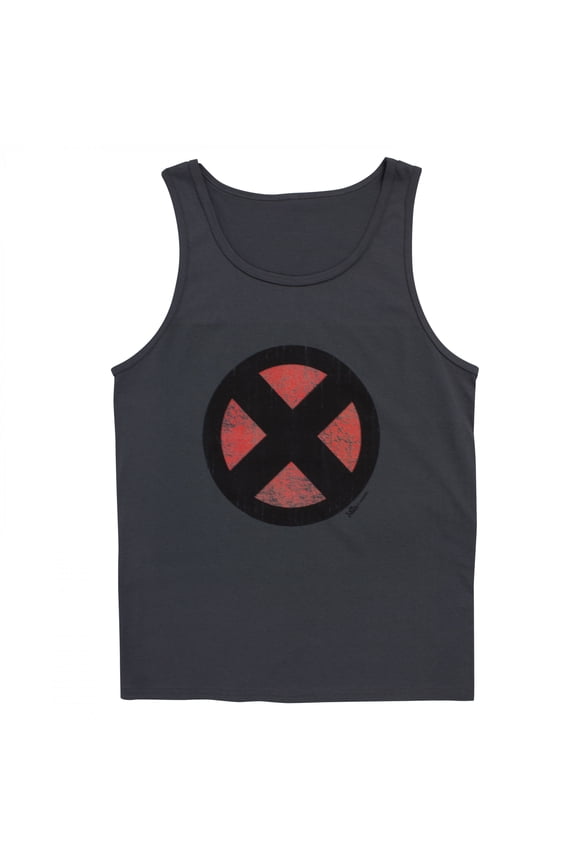 Distressed Symbol Dark Grey Tank Top-Large