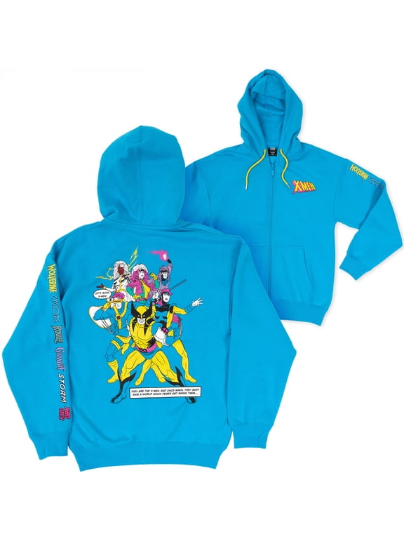 Group Shot Comic Art Front and Back Print Hoodie-XLarge
