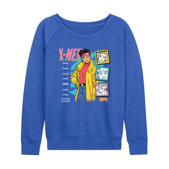 X-Men - Jubilee 90s Lightweight French Terry Wide Neck Long Sleeve Graphic Shirt