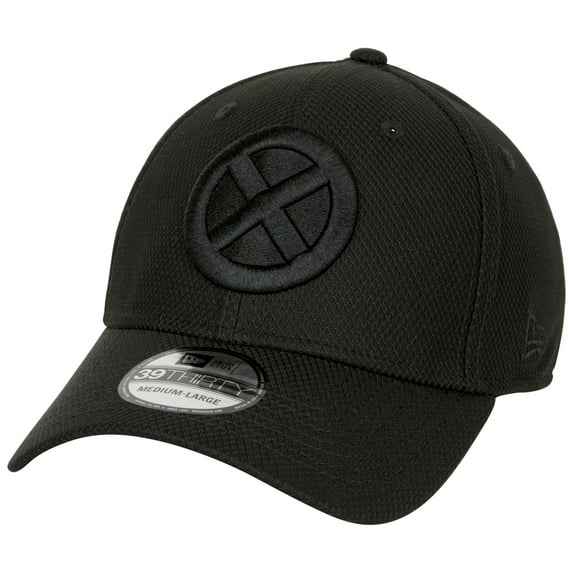X-Men Logo Black on Black Colorway New Era 39Thirty Fitted Hat-Small/Medium