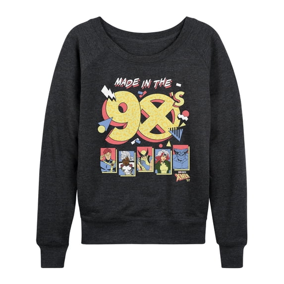X-Men - Made In The 90s Lightweight French Terry Wide Neck Long Sleeve Graphic Shirt