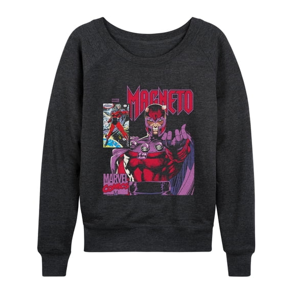 X-Men - Magneto Boxes Lightweight French Terry Wide Neck Long Sleeve Graphic Shirt